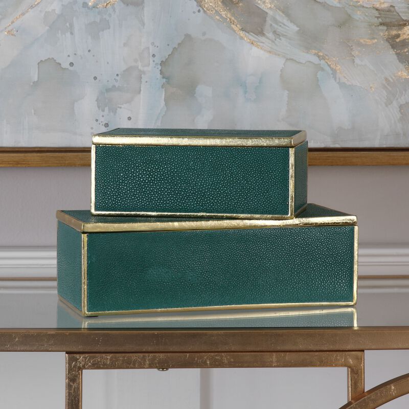 Uttermost Karis Emerald Green Boxes S/2 image number 3